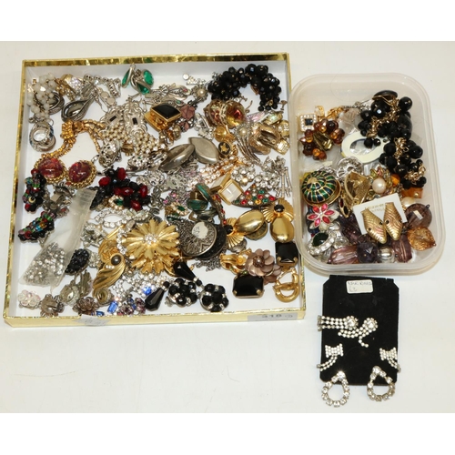 318 - Large collection of mid-late C20th costume jewellery clip on earrings including LERU, Dior style, ma... 