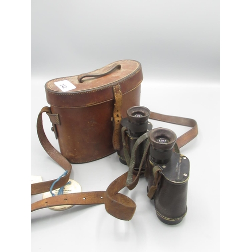 342 - Pair of Ross Stereo Prism Binoculars, No.59335, in leather carry case