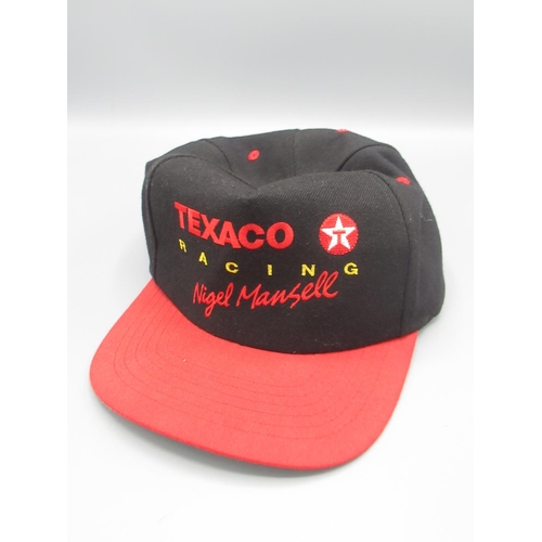 120 - Frazer Hines Collection - Texaco Racing Nigel Mansell baseball cap, inscribed to Frazer Hines from N... 