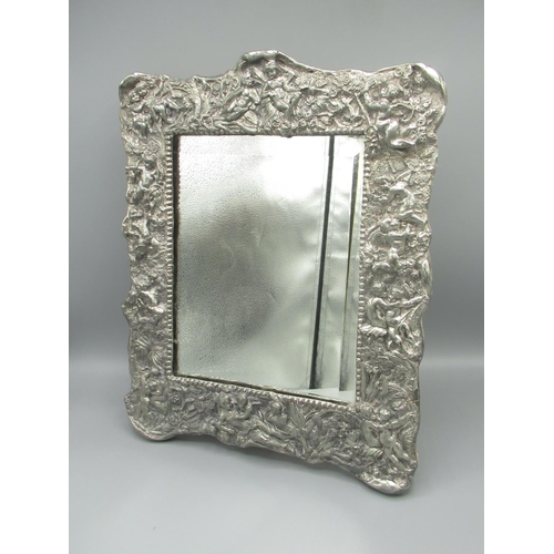 41 - Anthea Turner Collection - C20th silver-plated frame dressing table, adorned with Cherub and puttie ... 