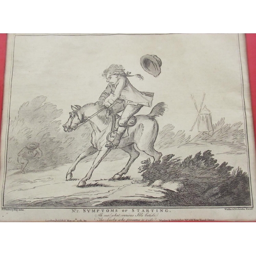 126 - Frazer Hines Collection - 'Hints to Bad Horsemen No.2 Symptoms of Starting', C18th monochrome print ... 