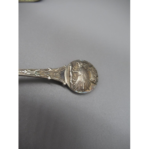 87 - Geo.V hallmarked Sterling silver spoon with Lincoln Cathedral finial, by James Usher & Son, Sheffiel... 