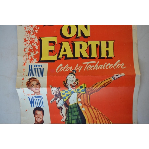 814 - Two original vertical format US card stock insert poster for the 1952 Cecil B BeMille motion picture... 