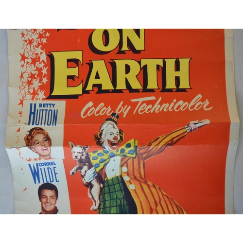 814 - Two original vertical format US card stock insert poster for the 1952 Cecil B BeMille motion picture... 