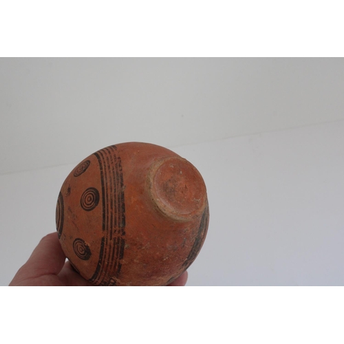 771 - Cypriot Cypro-Archaic period terracotta juglet, black border with concentric circle decoration, H16c... 