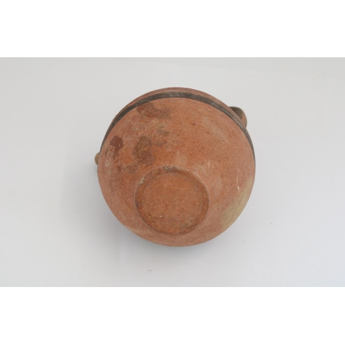 772 - Cypriot Cypro-Archaic period terracotta spouted jug, black border with red central band and concentr... 