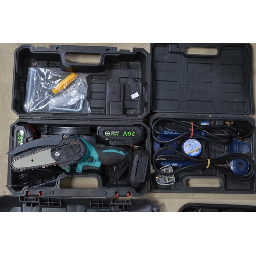 1382 - Collection of corded workshop power tools, various manufacturers to include Clarke Contractor 6 func... 