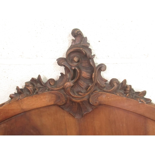 194 - Jenny Powell Collection - French walnut bedstead, serpentine headboard with carved cresting, W130 L1... 