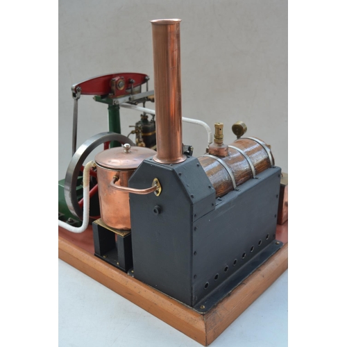 1326 - Large Stuart Models detailed steam powered beam engine, base 49cm x 43cm, height with smoke stack in... 