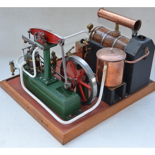 1326 - Large Stuart Models detailed steam powered beam engine, base 49cm x 43cm, height with smoke stack in... 