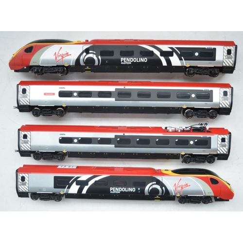 11 - Hornby OO gauge Virgin Trains Pendolino electric train set with power car, 2x coaches and dummy car.... 