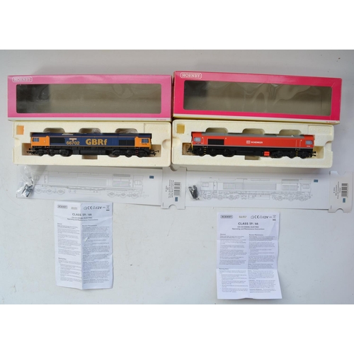 50 - Two Hornby OO gauge Diesel Electric train models, R2652 Class 66 Co-Co 
