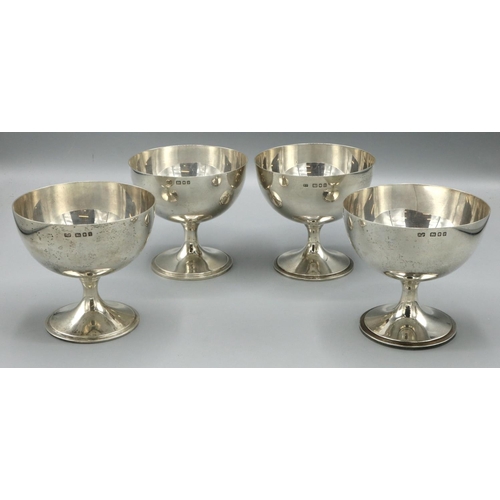 1080 - Set of four George V - Edward VIII hallmarked silver goblets by on stepped square bases, by Robert P... 