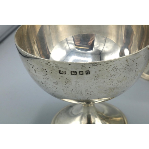 1080 - Set of four George V - Edward VIII hallmarked silver goblets by on stepped square bases, by Robert P... 