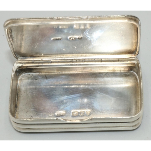 1106 - Victorian hallmarked silver rectangular vesta case, hinged lid side strike and gilt interior, Sampso... 