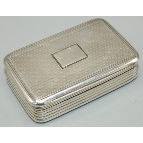 1082 - George III hallmarked silver large rectangular vinaigrette, hinged cover with vacant cartouche on an... 