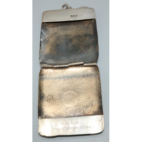 1185 - George V hallmarked silver rectangular calling card case by Grey & Co Chester 1910, H7cm and an Edwa... 