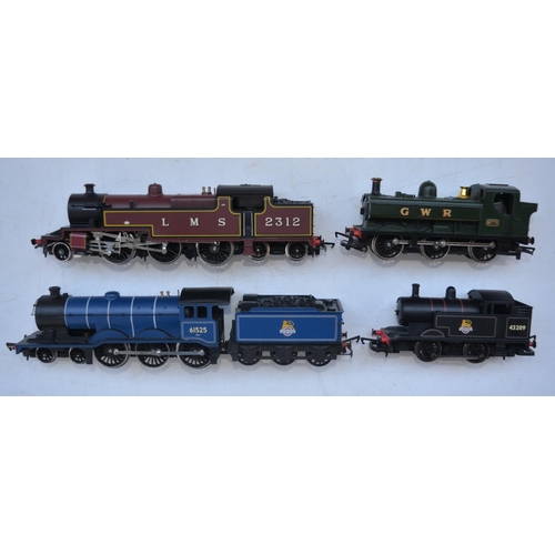 68 - Four Hornby electric locomotive models to include R505 LMS 2-6-4T Class 4P, R150 BR B12, R300 GWR Cl... 