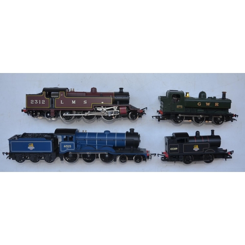 68 - Four Hornby electric locomotive models to include R505 LMS 2-6-4T Class 4P, R150 BR B12, R300 GWR Cl... 