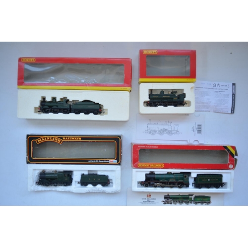 70 - Four previously run GWR liveried electric locomotive models to include R2534 0-6-0 Class 2721 pannie... 