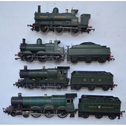 70 - Four previously run GWR liveried electric locomotive models to include R2534 0-6-0 Class 2721 pannie... 