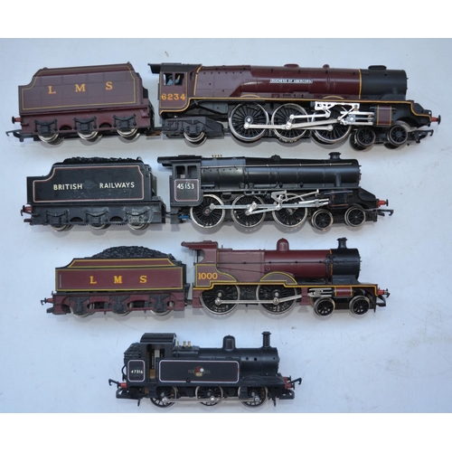 71 - Four previously run Hornby electric locomotive models to include R305 LMS Coronation Class 