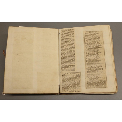 1301 - Vellum bound c19th scrap book, containing hand-written prose, riddles, etc.  and articles from the c... 