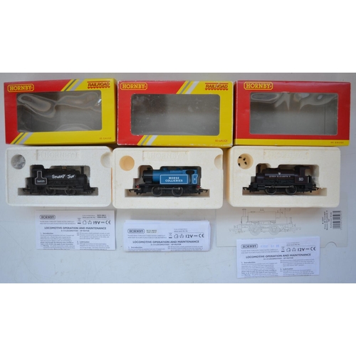 74 - Three Hornby OO gauge 0-4-0 industrial steam locomotives to include R3064 BR black 