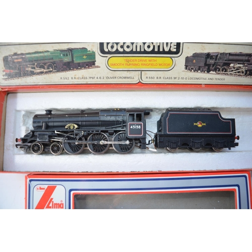 77 - Collection of 7 well used OO gauge electric steam train models from Hornby, Lima, Mainline and Tri-A... 