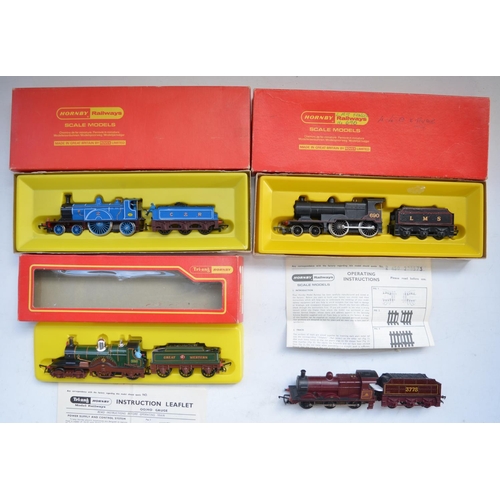 81 - Four used OO gauge electric steam train models to include Hornby Railways R450 LMS Fowler 