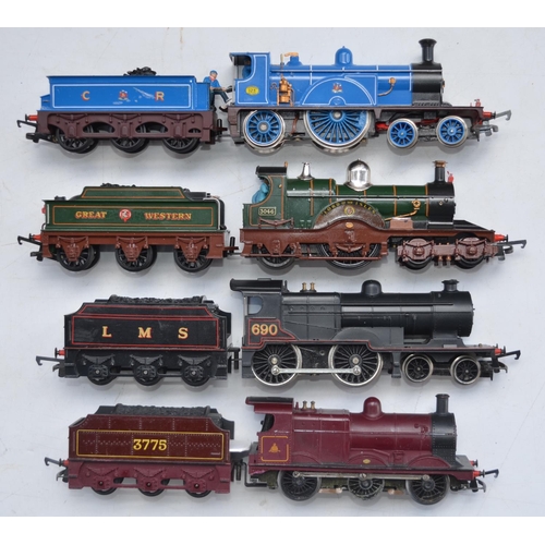 81 - Four used OO gauge electric steam train models to include Hornby Railways R450 LMS Fowler 