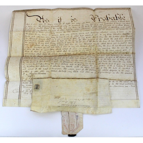 1351 - Probate of the Will of Sir Joshua Reynolds, Knight deceased dated 28th February 1792, the vellum doc... 