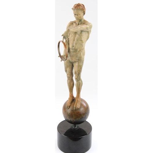 1263 - Carl Payne (British b.1969); 'Conquest', painted bronze figurine of a nude dancer, from the New Danc... 