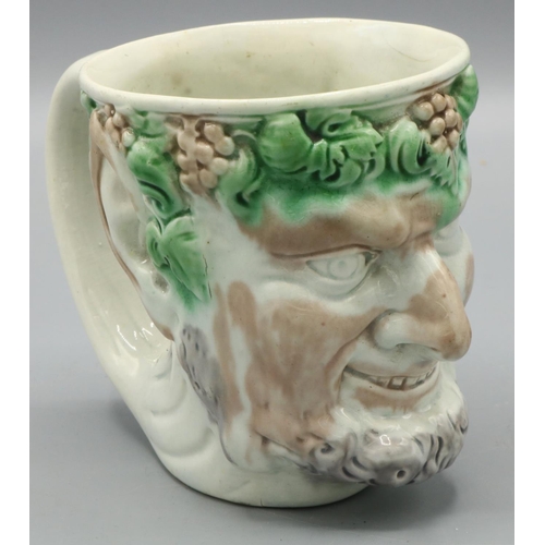 1229 - 19th century Prattware Bacchus Satyr jug, H9cm