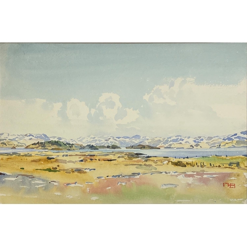 1363 - Mary Holden Bird (Scottish 1900 -1978); 'Loch Morar' watercolour, signed, indistinctly titled on old... 