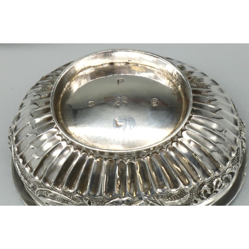 1062 - Victorian hallmarked silver Monteith, half lobed with a strapwork band, on leaf cast circular base, ... 