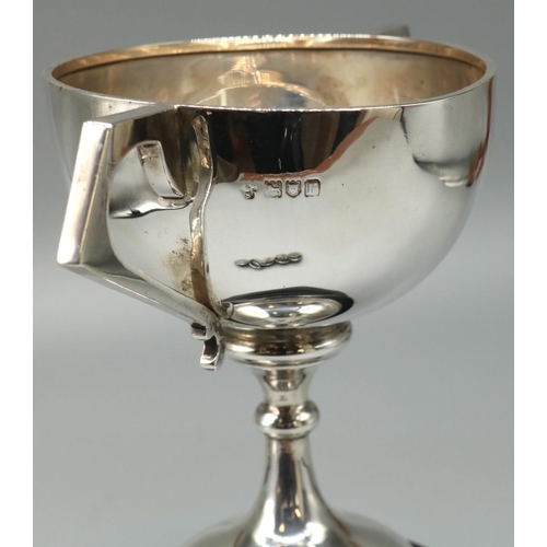 1173 - George V hallmarked silver trophy cup engraved 'The Honble H. Vane's Hounds 2nd Prize Bitches 1913' ... 