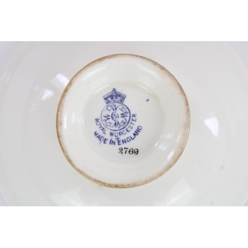 1211 - Royal Worcester pedestal pin dish and matched saucer, both painted with Highland cattle scenes and s... 