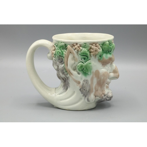 1229 - 19th century Prattware Bacchus Satyr jug, H9cm