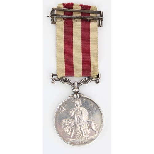 1297 - Indian Mutiny Medal 1857-1858, to Lieut. F. Austin 1st Battalion 60th Rifles