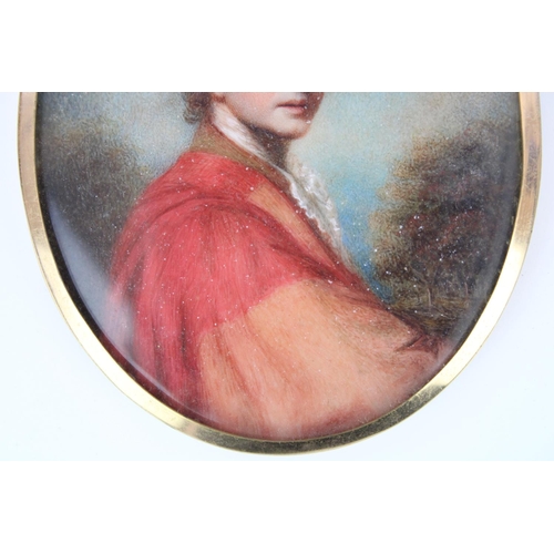 1350 - English School C19th, portrait miniature of Sir Joshua Reynolds, watercolour on ivory, glazed in ova... 