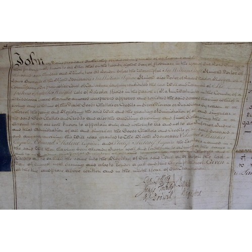 1351 - Probate of the Will of Sir Joshua Reynolds, Knight deceased dated 28th February 1792, the vellum doc... 