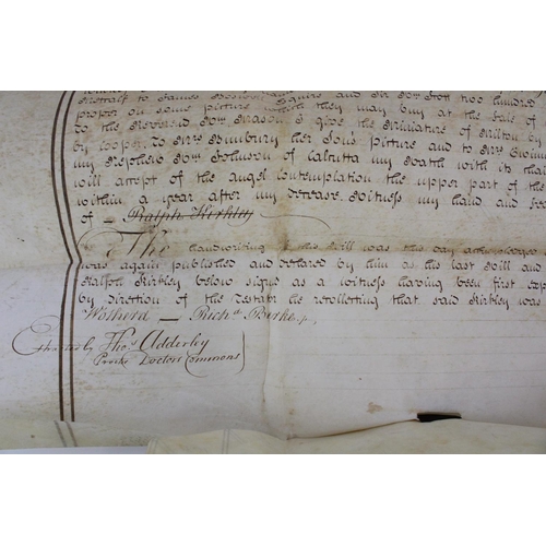 1351 - Probate of the Will of Sir Joshua Reynolds, Knight deceased dated 28th February 1792, the vellum doc... 