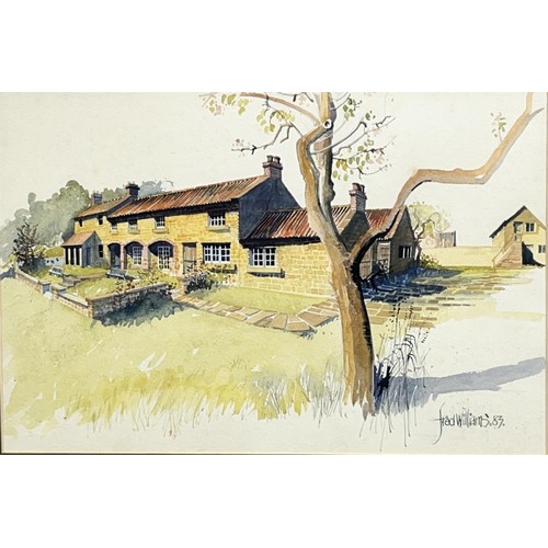 1376 - Fred Williams (British 1930-1986); 'Pheasant Hotel Harome' a set of four watercolours, and another, ... 