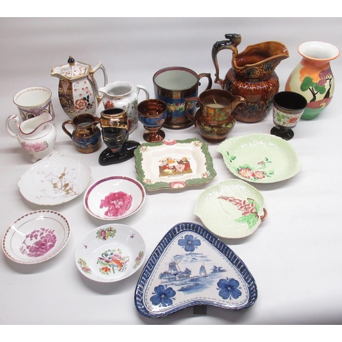 114 - Collection of various plates, jugs, vases, etc. inc. Carlton Ware, Grimwades, etc. (2 boxes)