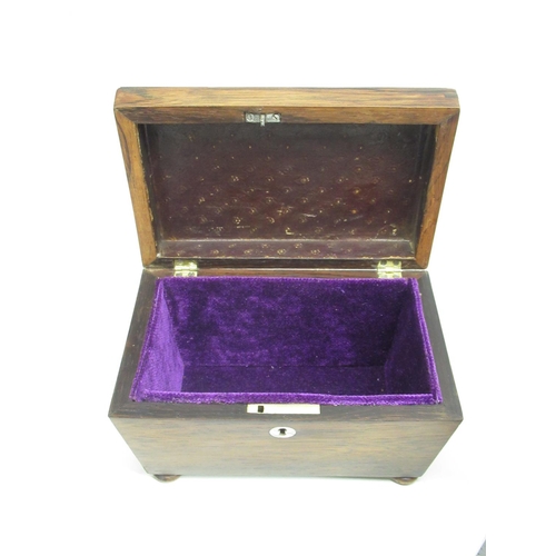 129 - Victorian walnut vanity case, with lift out tray, W30cm D22.5cm H15.6cm and a rectangular rosewood b... 