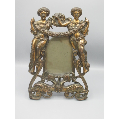 134 - Laurence Llewelyn-Bowen Collection - Early C20th Regency Revival bronzed metal easel photo. frame, R... 