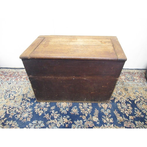 140 - Laurence Llewelyn-Bowen Collection - C19th parallelogram shaped oak blanket box, W86cm H66cm D42cm