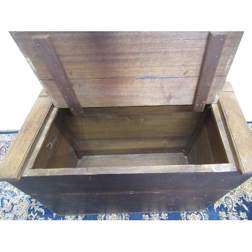 140 - Laurence Llewelyn-Bowen Collection - C19th parallelogram shaped oak blanket box, W86cm H66cm D42cm