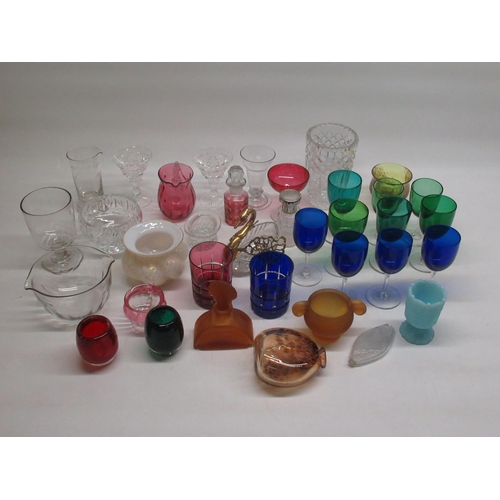 143 - Large collection of C19th and C20th glassware inc. jugs, vases, lamp shades, bowls, etc. (qty. in 3 ... 